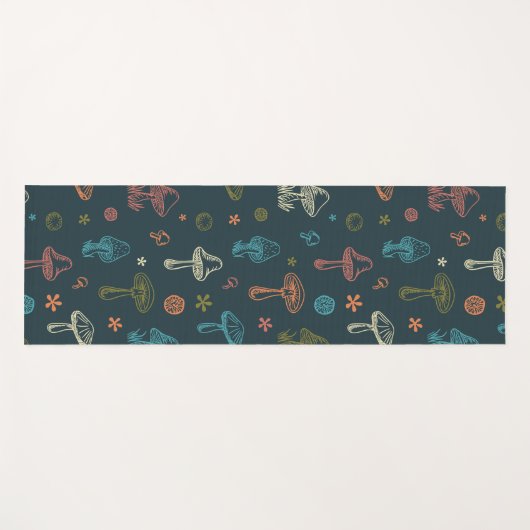 きのこお洒落の模様 ヨガマット (正面(横))