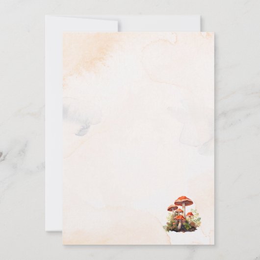 きのこお洒落の水彩赤ちゃんシャワー 招待状 (裏面)