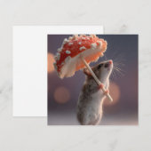 きのこお洒落を傘として使うマウス シーズンカード (正面/裏面)