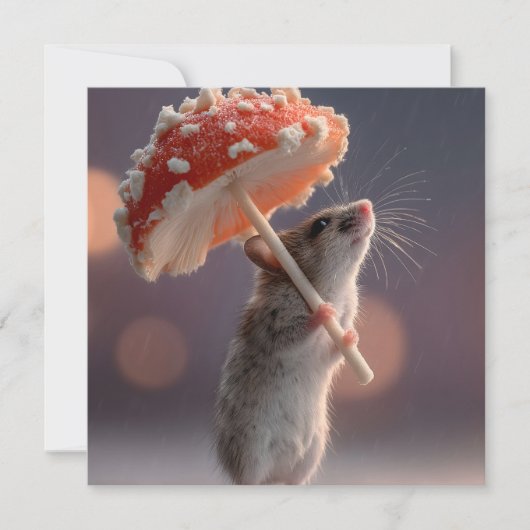 きのこお洒落を傘として使うマウス シーズンカード (正面)