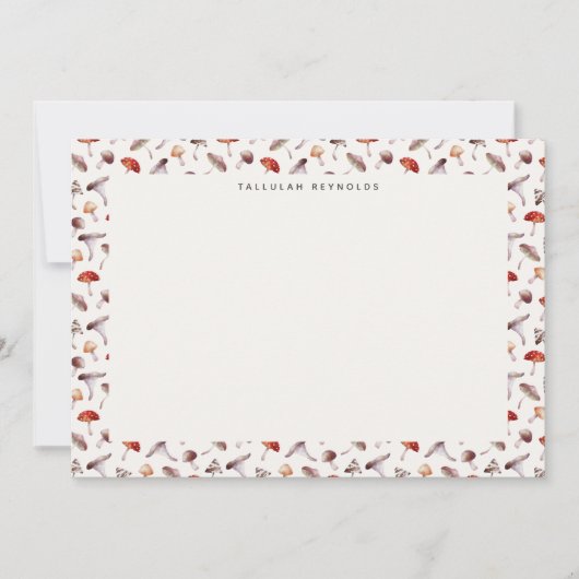 きのこお洒落模様 ノートカード (正面)