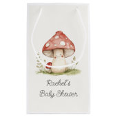 きのこお洒落男女兼用のかわいい赤ちゃんシャワー スモールペーパーバッグ (裏面)