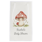きのこお洒落男女兼用のかわいい赤ちゃんシャワー スモールペーパーバッグ (正面)