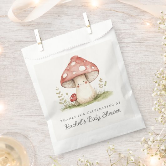 きのこお洒落男女兼用のかわいい赤ちゃんシャワー フェイバーバッグ (クリップ留めされた状態)