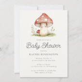 きのこお洒落男女兼用のかわいい赤ちゃんシャワー 招待状 (正面)
