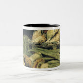 きのこが付いている静物画 ツートーンマグカップ (中央)