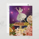 きのこで踊る妖精 ポストカード (正面/裏面)