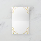 きのことと蜂、金ゴールド箔、ベビーシャワー サンキューカード (内部)