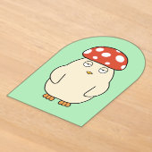 きのこに扮したニワトリちゃん アクリル招待状 (レイダウン)