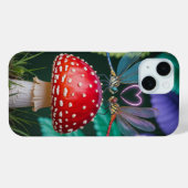きのこに止まる可愛いトンボ - Case-Mate iPhoneケース (裏面 (横))