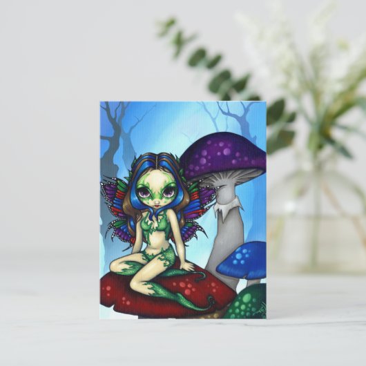 「きのこのかき妖精」はがき ポストカード (スタンド正面)