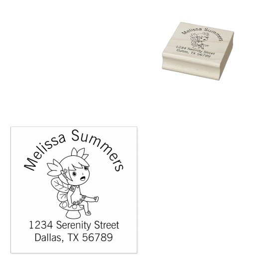 きのこのアーチの小さな妖精の住所 ラバースタンプ (押印)