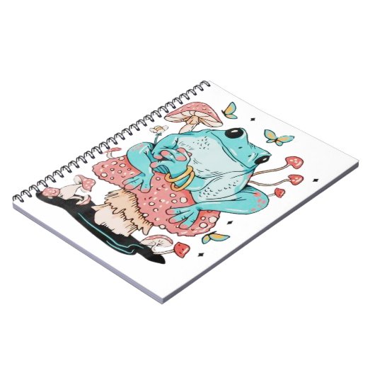 きのこのカエルかわいいカエル ノートブック (左側)