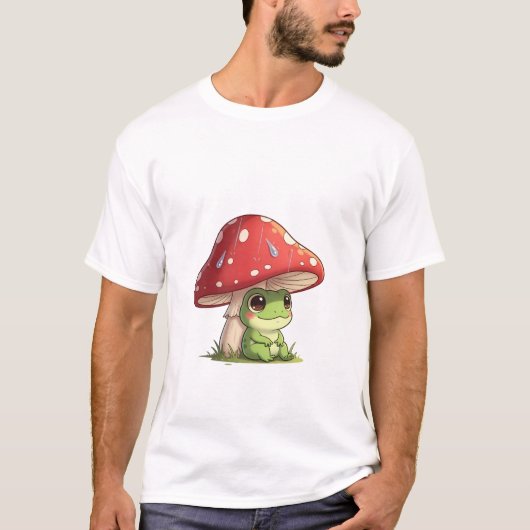 きのこのカエル友達 Tシャツ (正面)