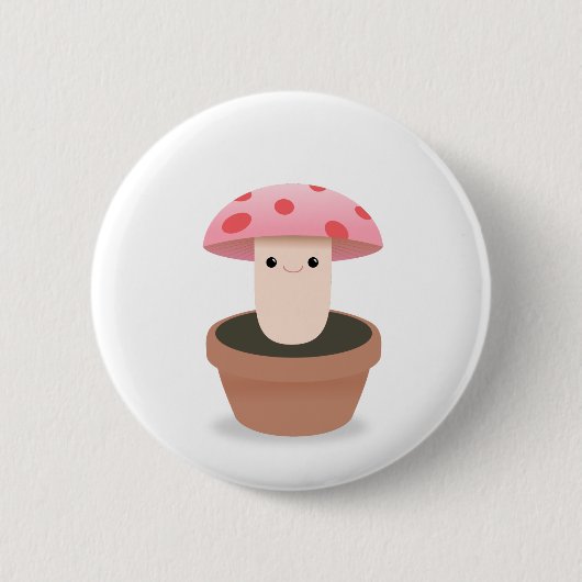 きのこのキャラクター 缶バッジ (正面)