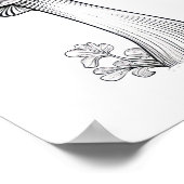 きのこのスケッチ 鉛筆画 カートゥーン 樹木 ポスター (角)