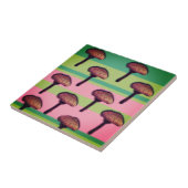 きのこのパターン セラミック フォト タイル (側面)