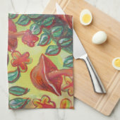 きのこのレトロなキッチンタオル キッチンタオル (四つ折り)