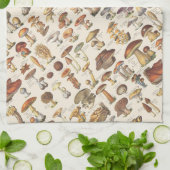 きのこのヴィンテージのイラストレーション キッチンタオル (折り畳み)