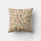 きのこのヴィンテージのイラストレーション クッション (裏面)