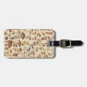 きのこのヴィンテージのイラストレーション ラゲッジタグ (正面横)