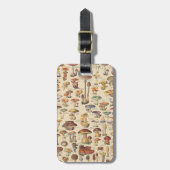 きのこのヴィンテージのイラストレーション ラゲッジタグ (正面縦)