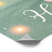 きのこの上に小さな妖精が座って輝いている ポスター (角)