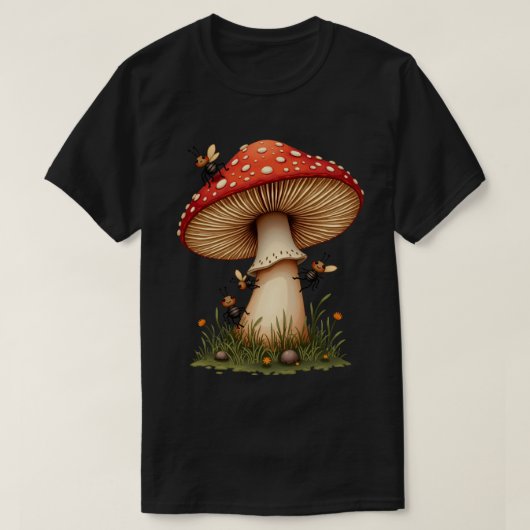 きのこの下で Tシャツ (デザイン正面)