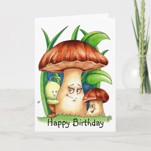 きのこの友達誕生日 カード (正面)