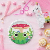 きのこの可愛い漫画コテージコアカエル ペーパープレート (パーティー)