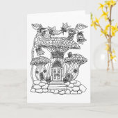 きのこの妖精の家色それあなた自身ブランク カード (黄色い花)