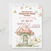 きのこの妖精の家、乙女の魔法の森の誕生日 招待状 (正面)