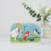 きのこの小妖精や小人のイースター郵便はがき シーズンポストカード (スタンド正面)