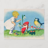 きのこの小妖精や小人のイースター郵便はがき シーズンポストカード (正面)