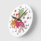 きのこの庭の妖精 ラウンド壁時計 (傾斜)