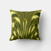 きのこの抽象芸術-アールデコ-オリーブ クッション (裏面)