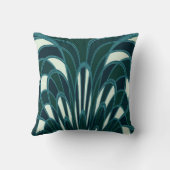 きのこの抽象芸術-アールデコ-ティール（緑がかった色） クッション (裏面)