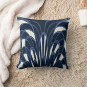 きのこの抽象芸術-アールデコ-海軍 クッション (ブランケット)