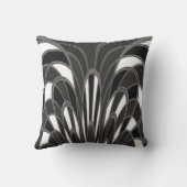 きのこの抽象芸術-アールデコ-灰色の灰色 クッション (裏面)