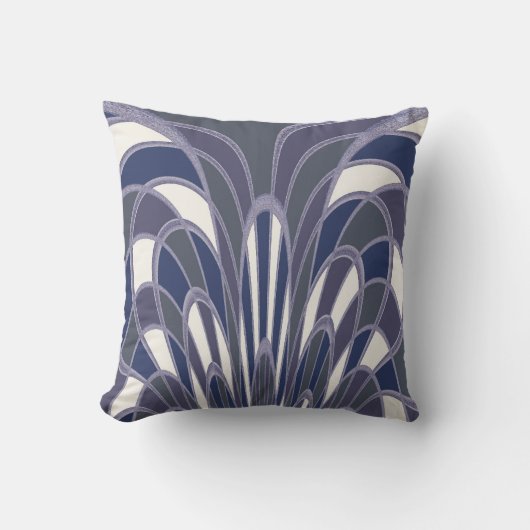 きのこの抽象芸術-アールデコ-空 クッション (正面)