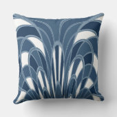 きのこの抽象芸術-アールデコ-青いヒース クッション (裏面)