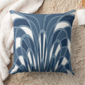 きのこの抽象芸術-アールデコ-青いヒース クッション (ブランケット)