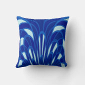 きのこの抽象芸術-アールデコ-青 クッション (裏面)