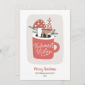きのこの暖かい願いクリスマス シーズンカード (正面/裏面)