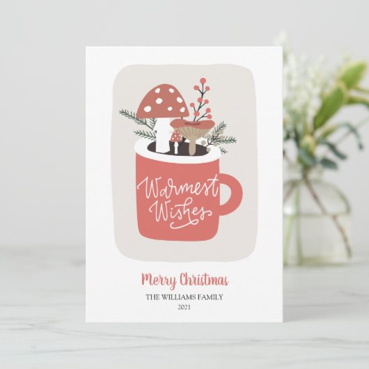 きのこの暖かい願いクリスマス シーズンカード (スタンド正面)