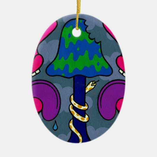 きのこの暗がり#2 セラミックオーナメント (正面)