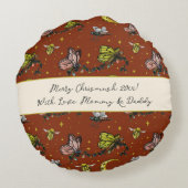 きのこの最高のクリスマスラウンドのかわいい友カエル ラウンドクッション (裏面)