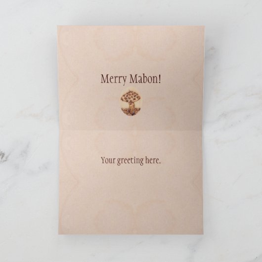 きのこの秋の分点のMabonの素朴な森林 シーズンカード (内部)