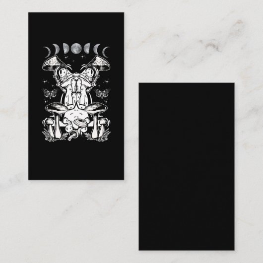 きのこの美しいカエル魔法ムーンフェーズ 名刺 (正面/裏面)