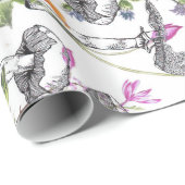 きのこの花柄 ラッピングペーパー (ロールコーナー)